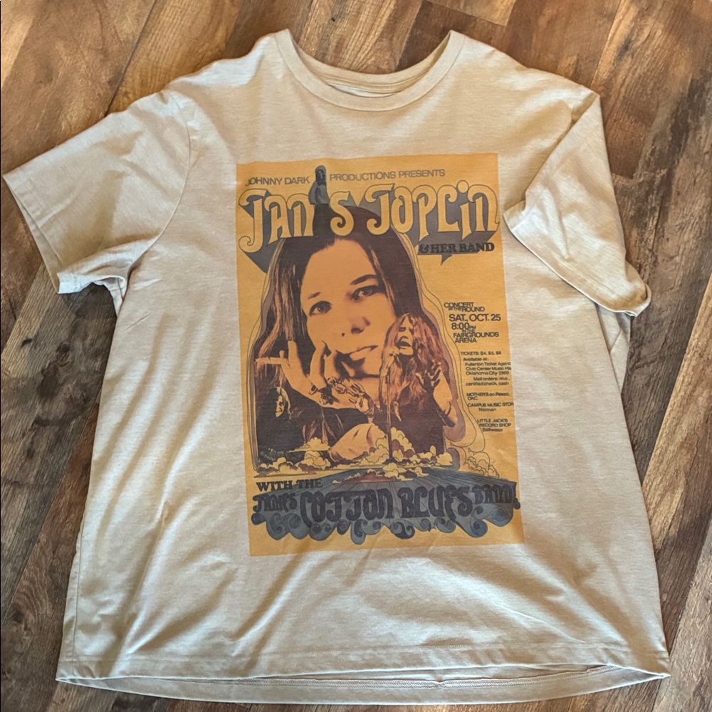 Janis Joplin Vintage-Style Concert Poster Tee – Graphic Band T-Shirt - Picture 4 of 4